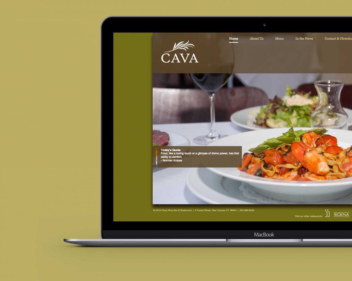 Cava home page web design