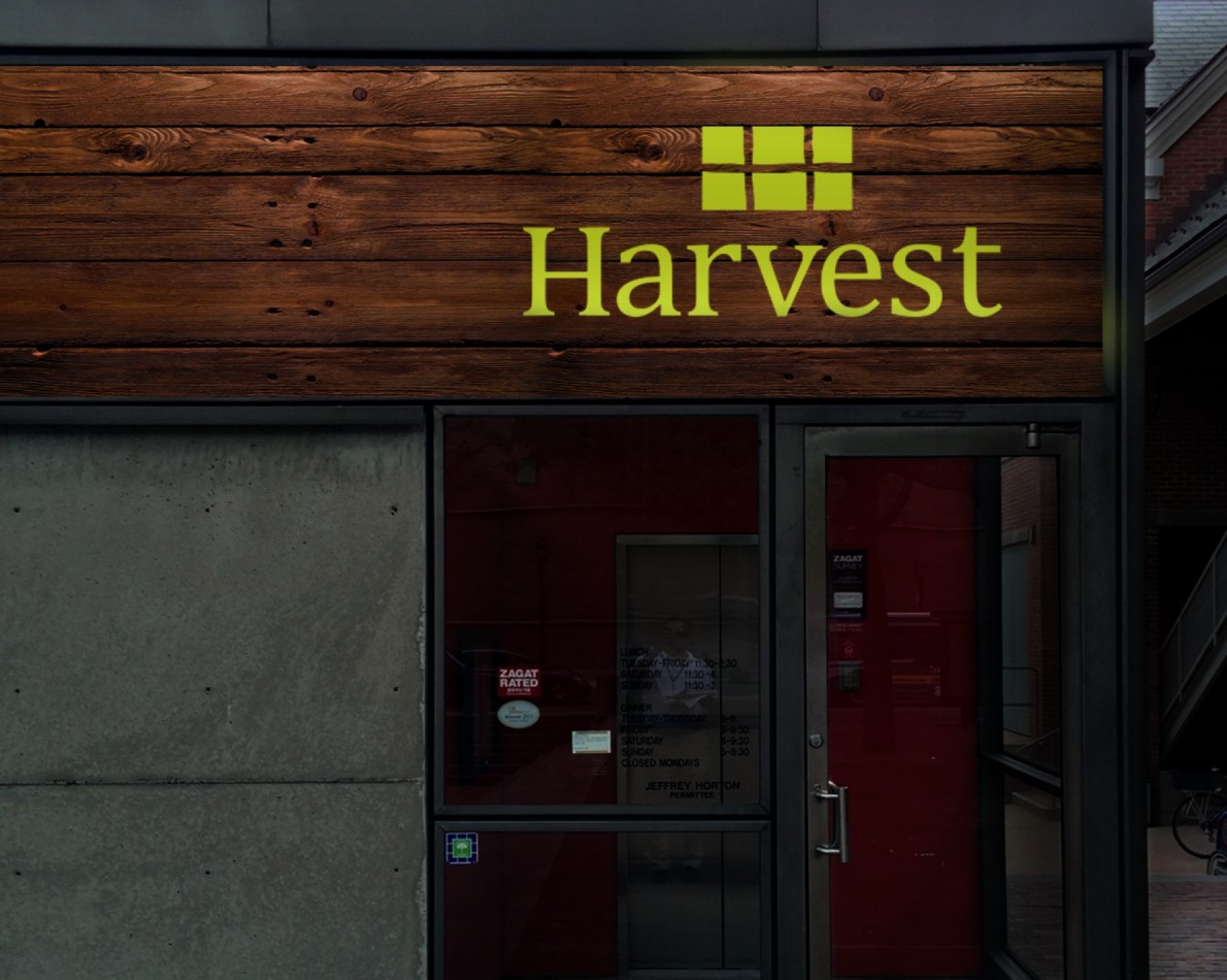 Signage options for one of the Harvest locations.