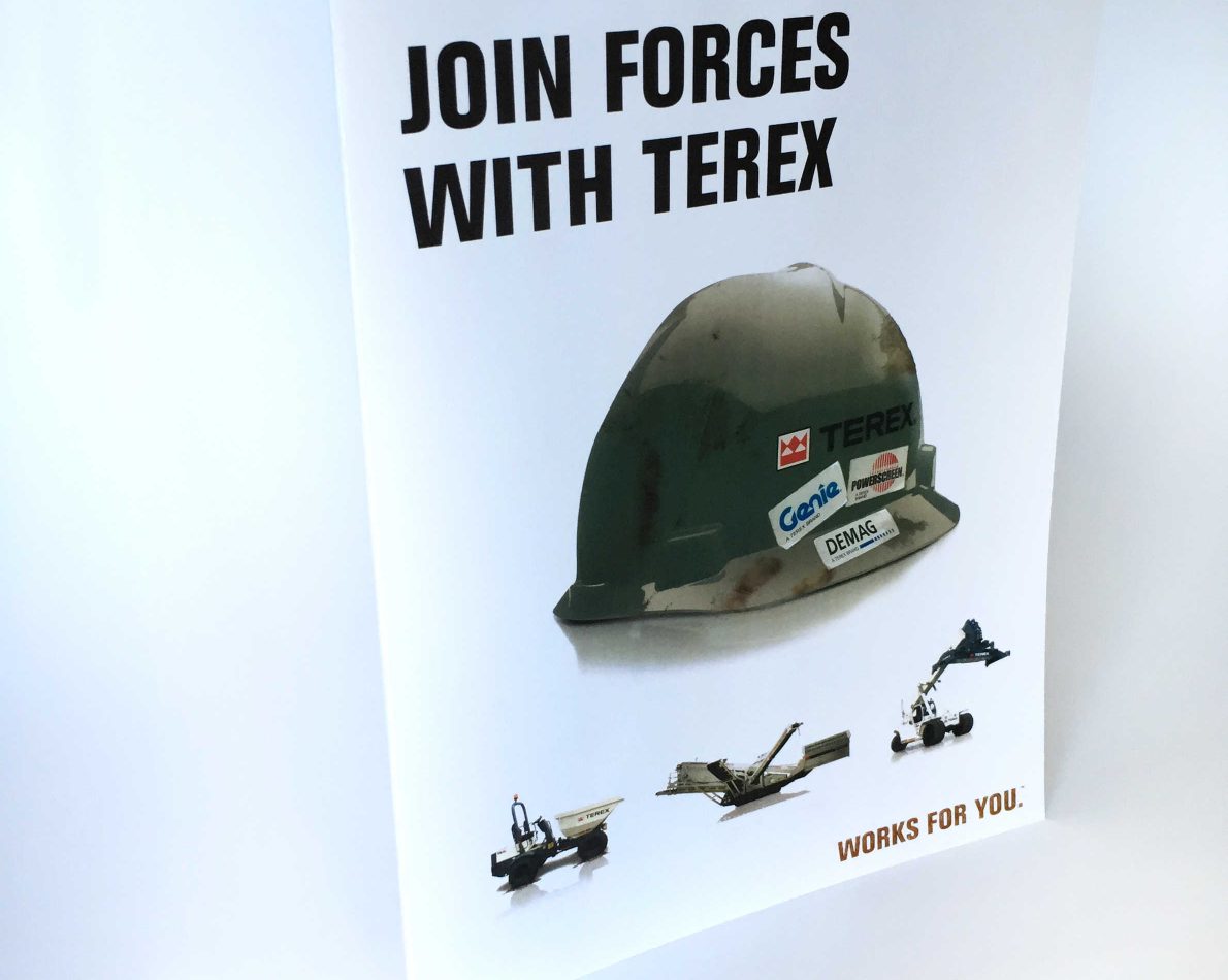 Targeting the military audience, this brochure highlighted the benefits of working with Terex