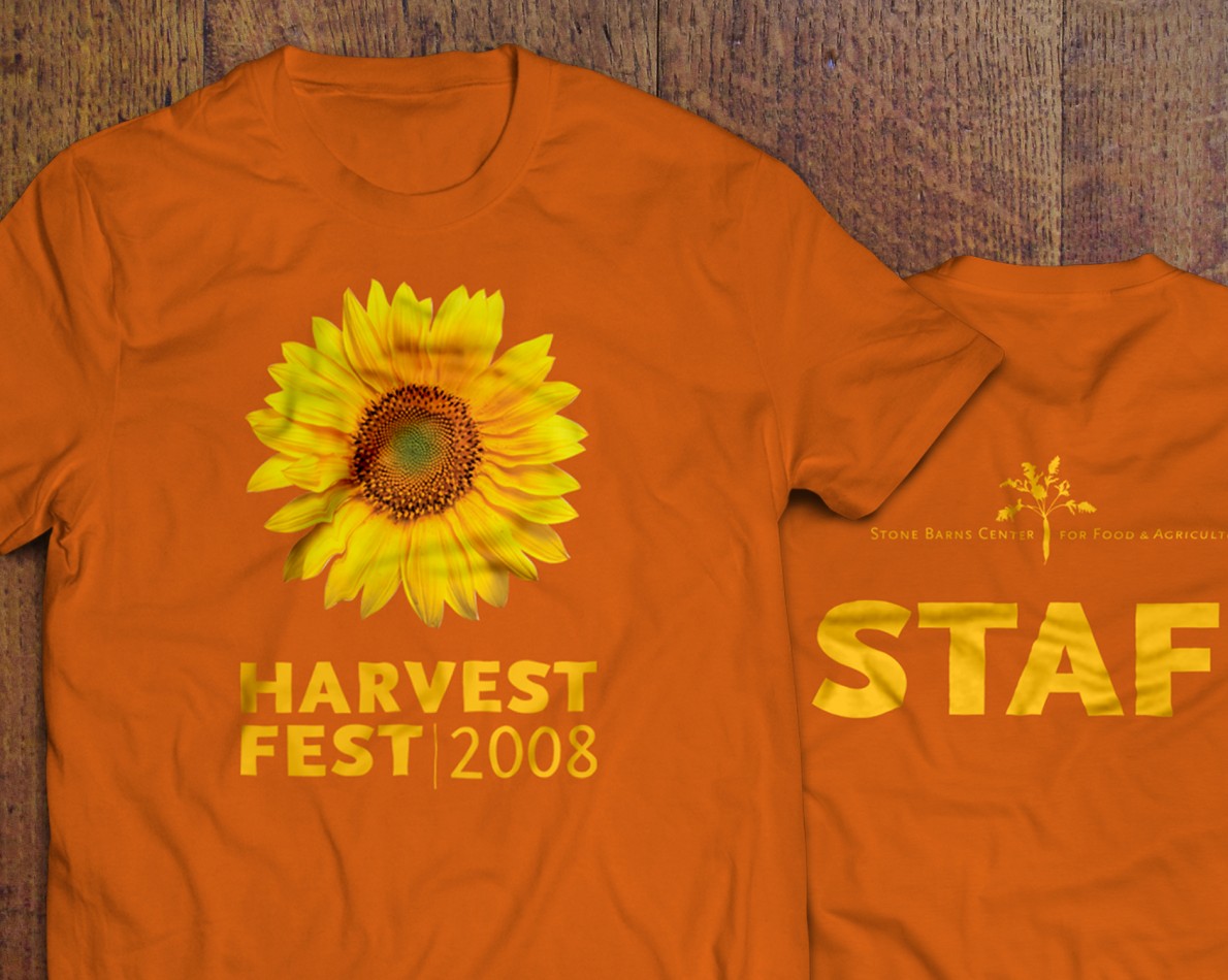 The staff of Stone Barns need to stand out – we helped design an eye-catching, easy to spot t-shirt for the annual Harvest Fest.