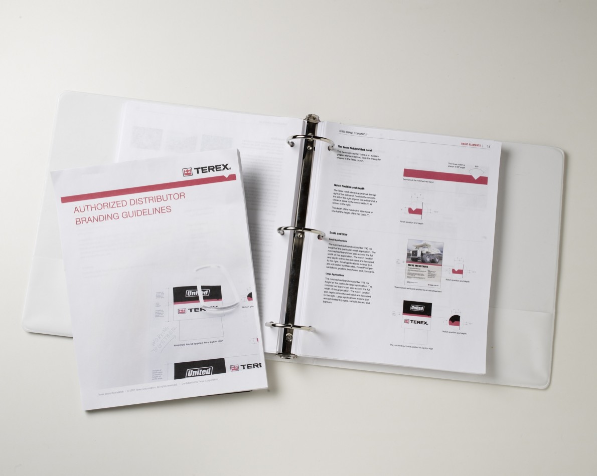 Brand Manual is available online, along with Terex logos and customizable marketing templates