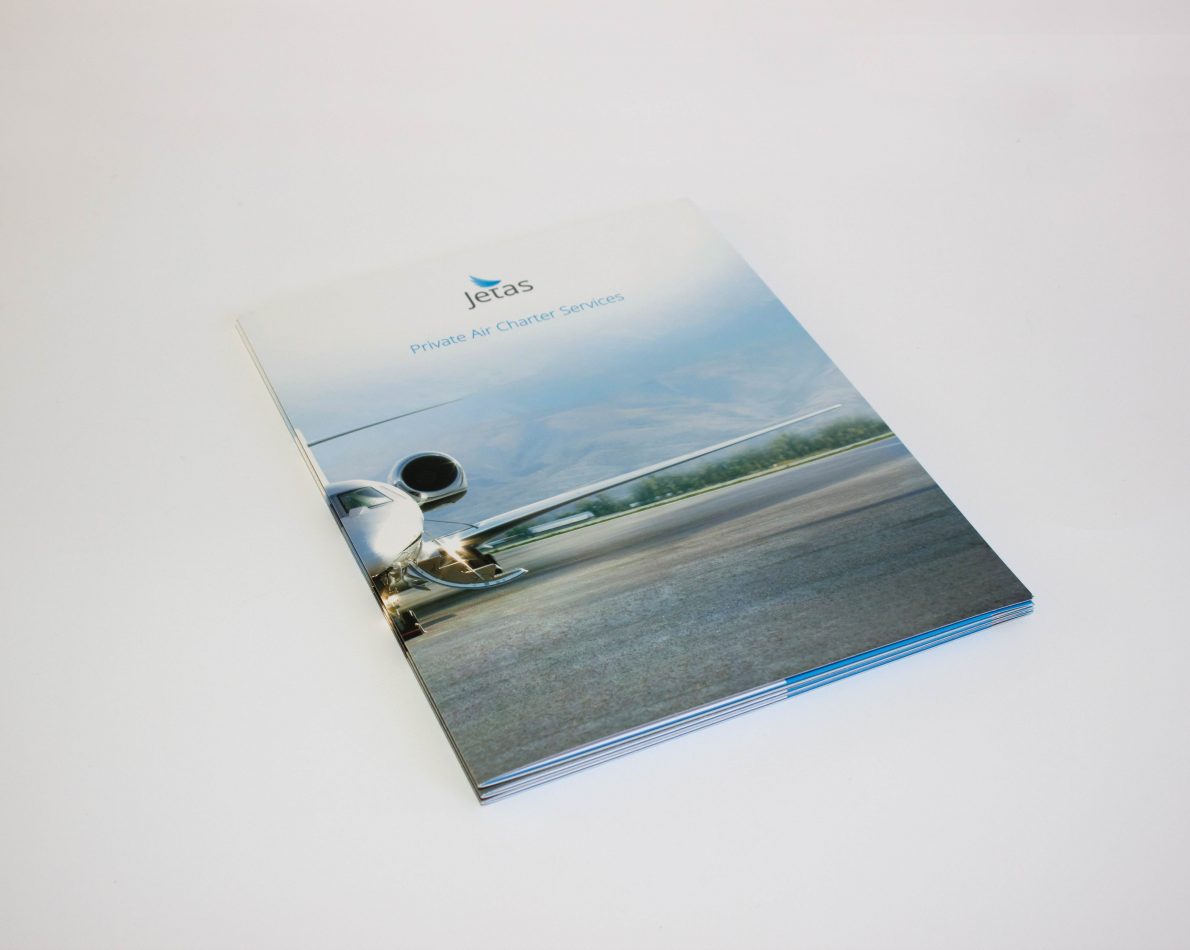 We designed a custom brochure for Jetas.