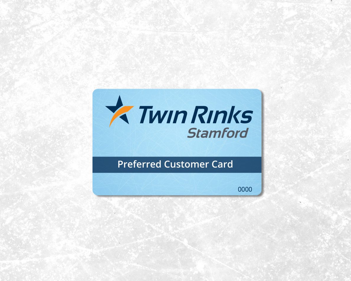 Member rewards card we designed for Twin Rinks.